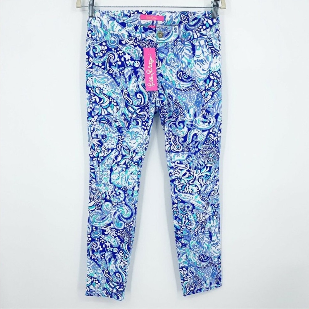 Lilly Pulitzer Kelly Pants in Blue and White Swirl